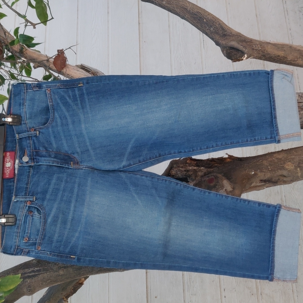 Lucky Brand sweet'n crop women's jeans size 10/30 color blue - Picture 1 of 9